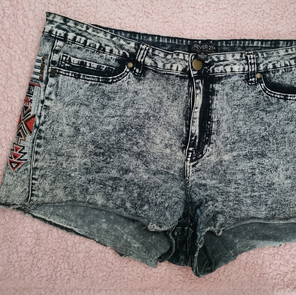 Forever 21 Faux Denim Bohemian Shorts - Picture 1 of 2